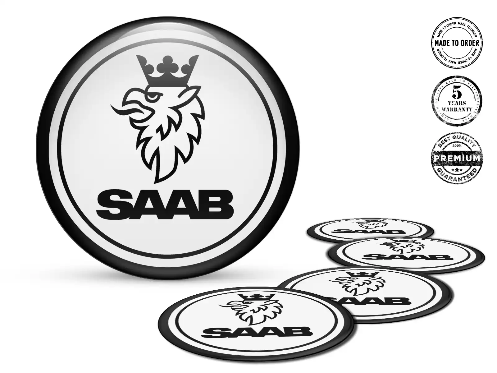 Saab Radaufkleber Stil Rennsport-Silikon-Badges